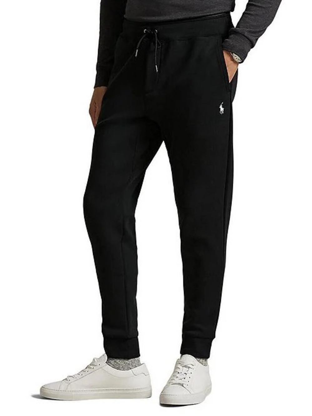 Polo Ralph Lauren Solid Double-Knit Jogger Pants Drawstring– Black – Size Small